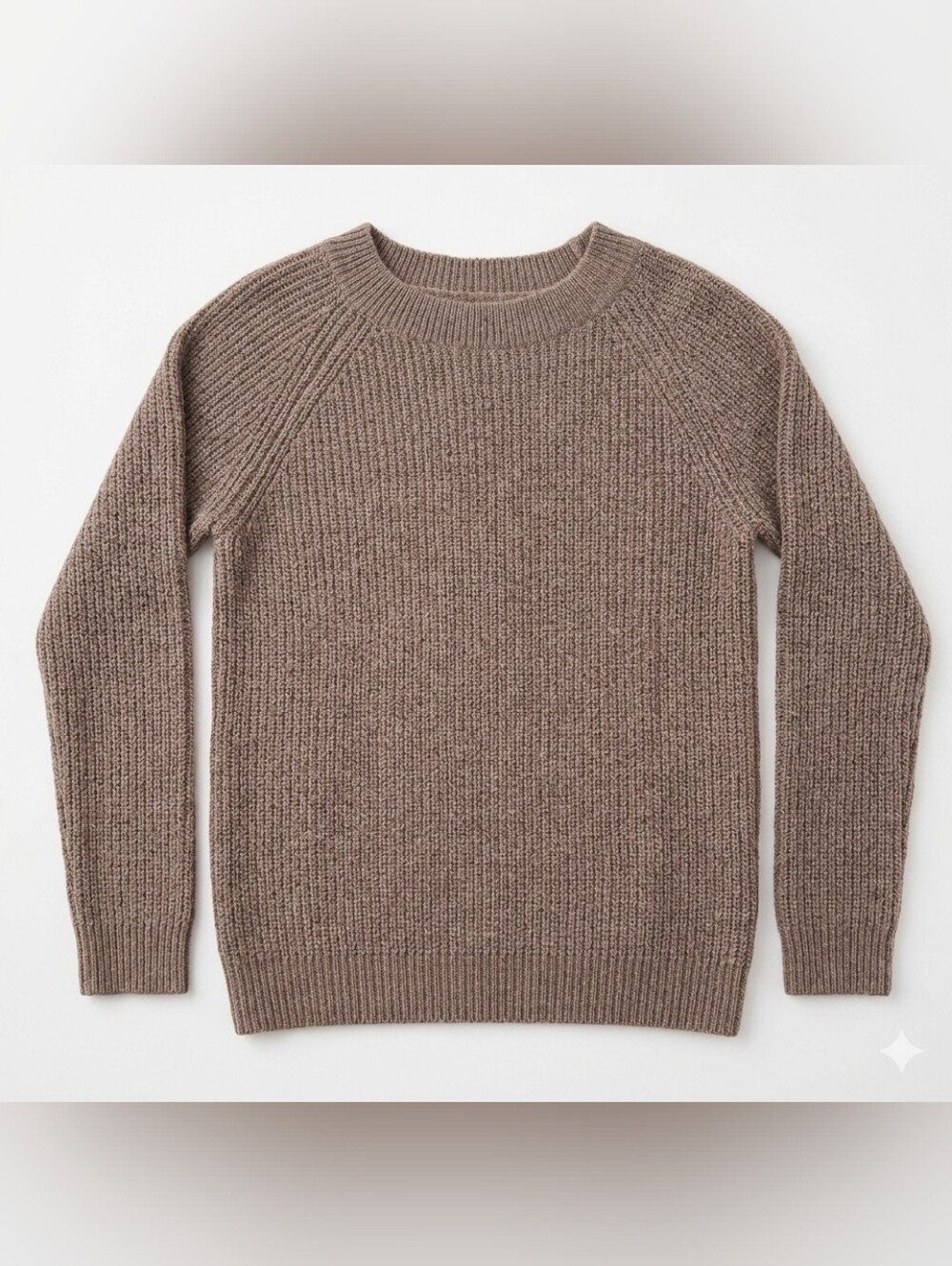 Elegant Brown Crew Neck Sweater Women's  Size XL